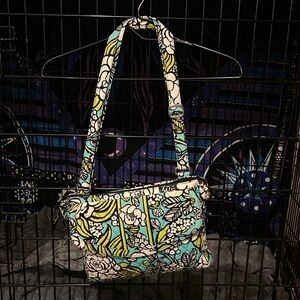 Vera Bradley Blue and Yellow Floral Shoulder Bag